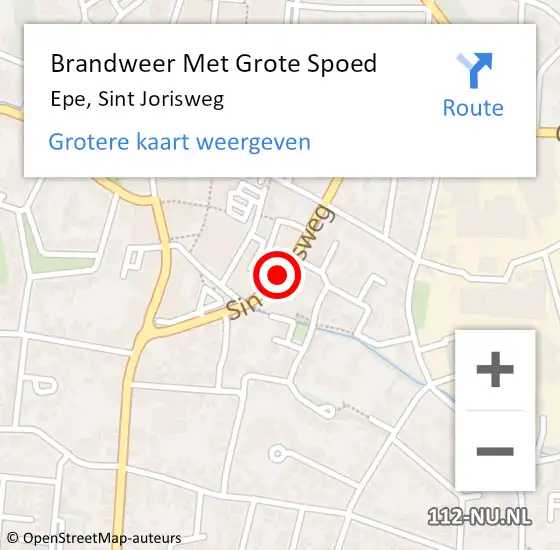 Locatie op kaart van de 112 melding: Brandweer Met Grote Spoed Naar Epe, Sint Jorisweg op 22 juni 2018 11:00