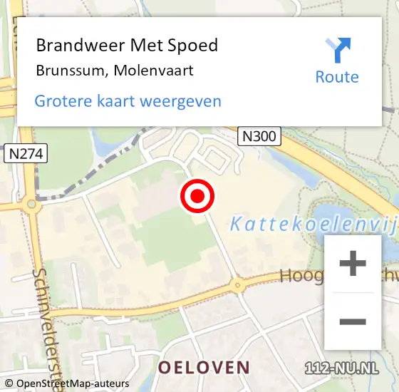 Locatie op kaart van de 112 melding: Brandweer Met Spoed Naar Brunssum, Molenvaart op 22 juni 2018 12:24