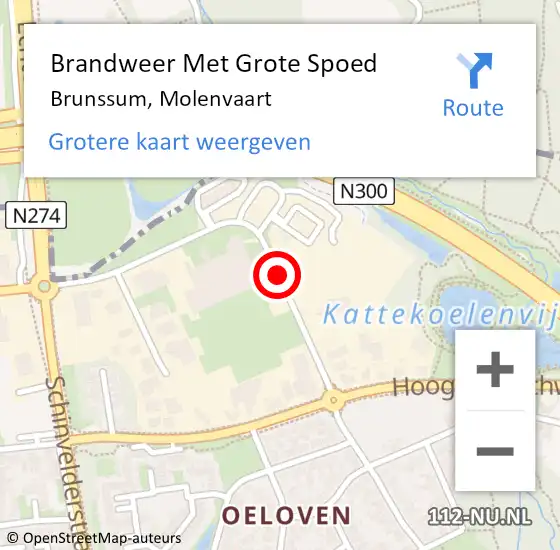 Locatie op kaart van de 112 melding: Brandweer Met Grote Spoed Naar Brunssum, Molenvaart op 22 juni 2018 12:30