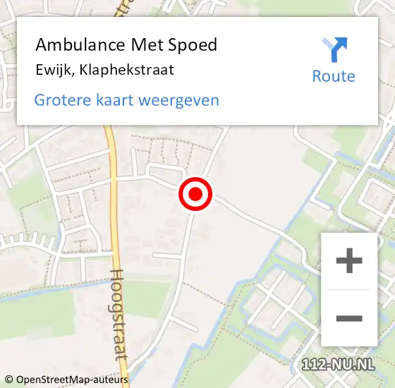 Locatie op kaart van de 112 melding: Ambulance Met Spoed Naar Ewijk, Klaphekstraat op 22 juni 2018 12:39