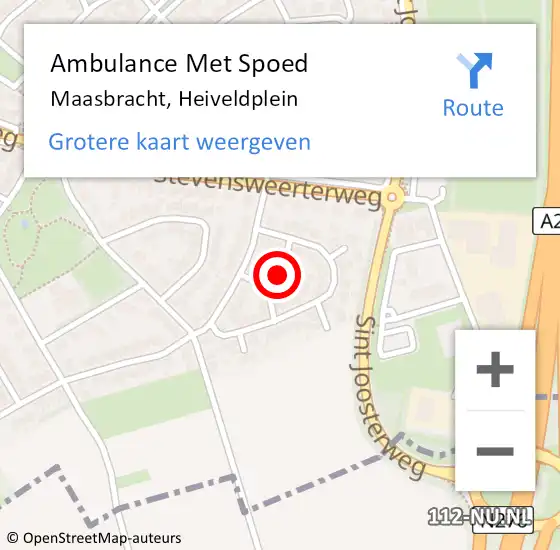 Locatie op kaart van de 112 melding: Ambulance Met Spoed Naar Maasbracht, Heiveldplein op 22 juni 2018 12:49