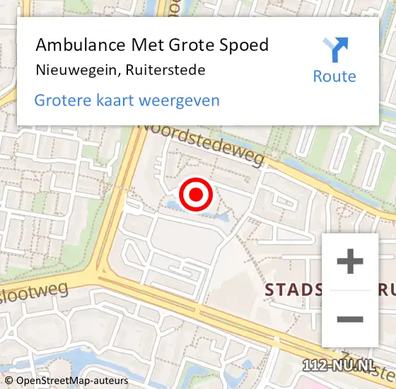 Locatie op kaart van de 112 melding: Ambulance Met Grote Spoed Naar Nieuwegein, Ruiterstede op 22 juni 2018 12:57