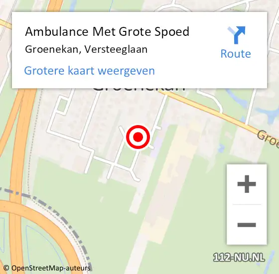 Locatie op kaart van de 112 melding: Ambulance Met Grote Spoed Naar Groenekan, Versteeglaan op 22 juni 2018 14:00