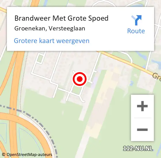 Locatie op kaart van de 112 melding: Brandweer Met Grote Spoed Naar Groenekan, Versteeglaan op 22 juni 2018 14:02