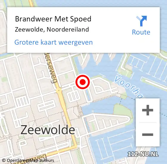 Locatie op kaart van de 112 melding: Brandweer Met Spoed Naar Zeewolde, Noordereiland op 22 juni 2018 14:13