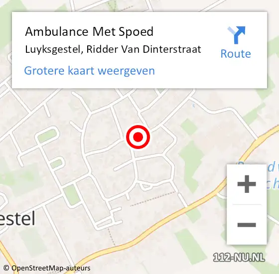 Locatie op kaart van de 112 melding: Ambulance Met Spoed Naar Luyksgestel, Ridder van Dinterstraat op 22 juni 2018 14:42