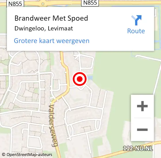 Locatie op kaart van de 112 melding: Brandweer Met Spoed Naar Dwingeloo, Levimaat op 22 juni 2018 16:27