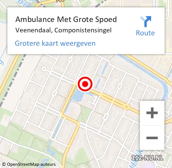 Locatie op kaart van de 112 melding: Ambulance Met Grote Spoed Naar Veenendaal, Componistensingel op 22 juni 2018 17:17