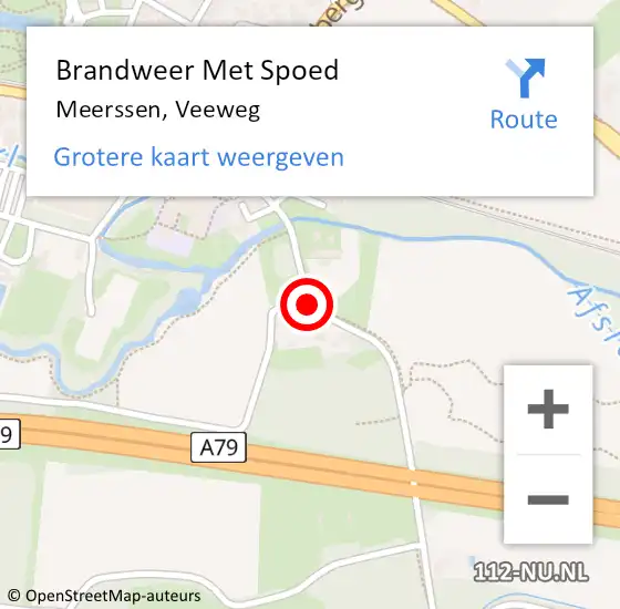 Locatie op kaart van de 112 melding: Brandweer Met Spoed Naar Meerssen, Veeweg op 22 juni 2018 17:53