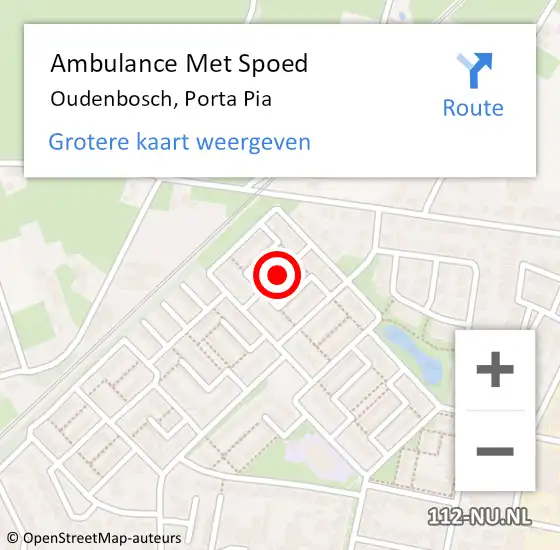 Locatie op kaart van de 112 melding: Ambulance Met Spoed Naar Oudenbosch, Porta Pia op 22 juni 2018 20:23