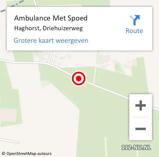 Locatie op kaart van de 112 melding: Ambulance Met Spoed Naar Haghorst, Driehuizerweg op 22 juni 2018 20:57