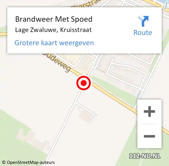 Locatie op kaart van de 112 melding: Brandweer Met Spoed Naar Lage Zwaluwe, Kruisstraat op 22 juni 2018 21:22