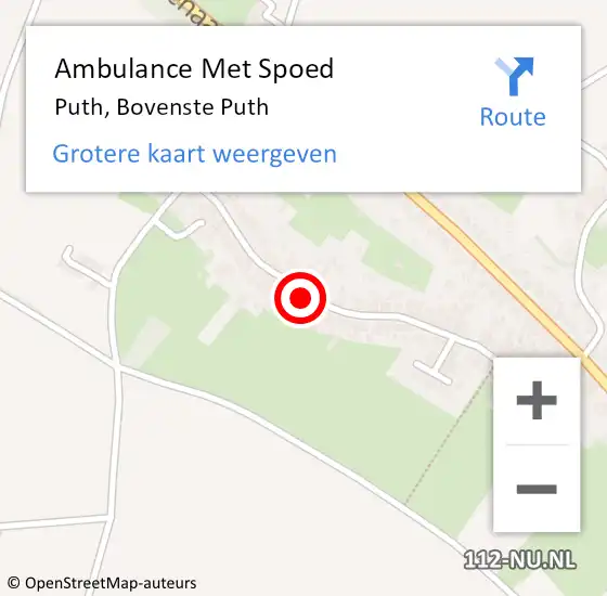 Locatie op kaart van de 112 melding: Ambulance Met Spoed Naar Puth, Bovenste Puth op 28 februari 2014 13:43