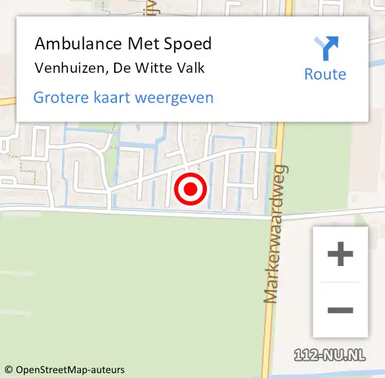 Locatie op kaart van de 112 melding: Ambulance Met Spoed Naar Venhuizen, De Witte Valk op 22 juni 2018 22:19