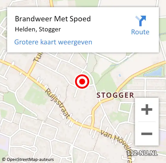 Locatie op kaart van de 112 melding: Brandweer Met Spoed Naar Helden, Stogger op 22 juni 2018 23:09