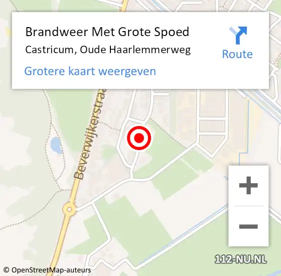 Locatie op kaart van de 112 melding: Brandweer Met Grote Spoed Naar Castricum, Oude Haarlemmerweg op 22 juni 2018 23:31