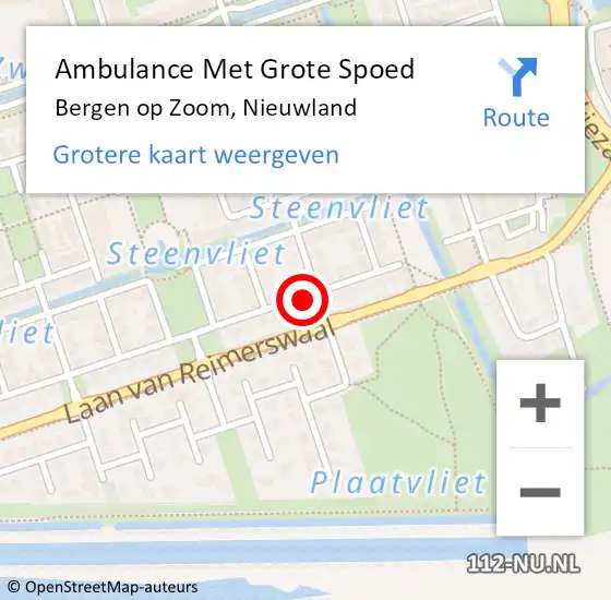 Locatie op kaart van de 112 melding: Ambulance Met Grote Spoed Naar Bergen op Zoom, Nieuwland op 22 juni 2018 23:40