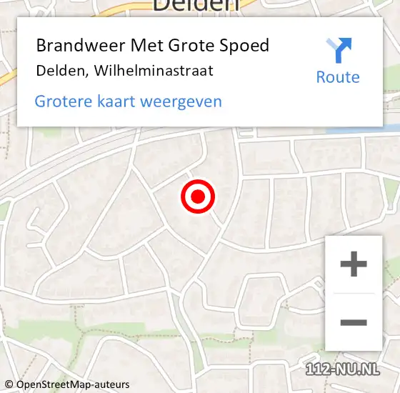 Locatie op kaart van de 112 melding: Brandweer Met Grote Spoed Naar Delden, Wilhelminastraat op 23 juni 2018 00:45