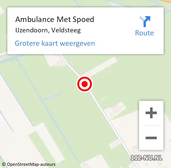 Locatie op kaart van de 112 melding: Ambulance Met Spoed Naar IJzendoorn, Veldsteeg op 23 juni 2018 00:48