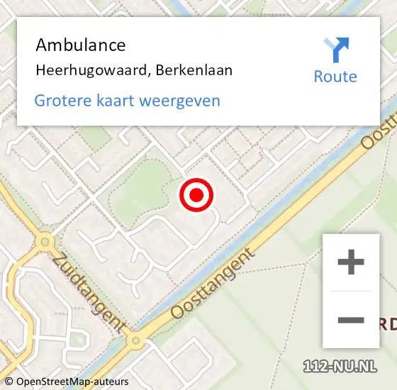 Locatie op kaart van de 112 melding: Ambulance Heerhugowaard, Berkenlaan op 23 juni 2018 00:52