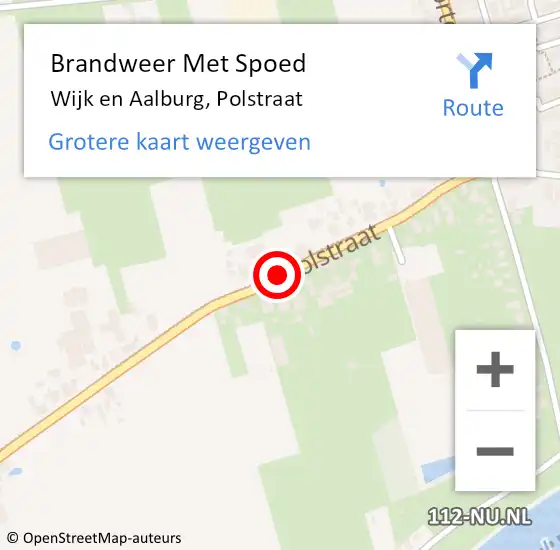 Locatie op kaart van de 112 melding: Brandweer Met Spoed Naar Wijk en Aalburg, Polstraat op 23 juni 2018 01:25