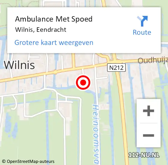 Locatie op kaart van de 112 melding: Ambulance Met Spoed Naar Wilnis, Eendracht op 23 juni 2018 01:29