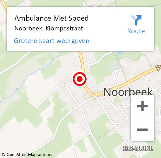 Locatie op kaart van de 112 melding: Ambulance Met Spoed Naar Noorbeek, Klompestraat op 28 februari 2014 13:57