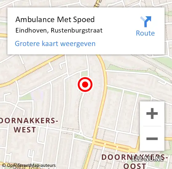 Locatie op kaart van de 112 melding: Ambulance Met Spoed Naar Eindhoven, Rustenburgstraat op 23 juni 2018 02:26