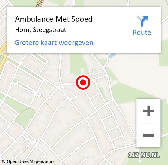 Locatie op kaart van de 112 melding: Ambulance Met Spoed Naar Horn, Steegstraat op 23 juni 2018 02:42