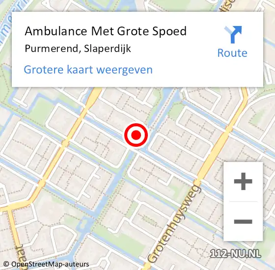 Locatie op kaart van de 112 melding: Ambulance Met Grote Spoed Naar Purmerend, Slaperdijk op 23 juni 2018 03:14