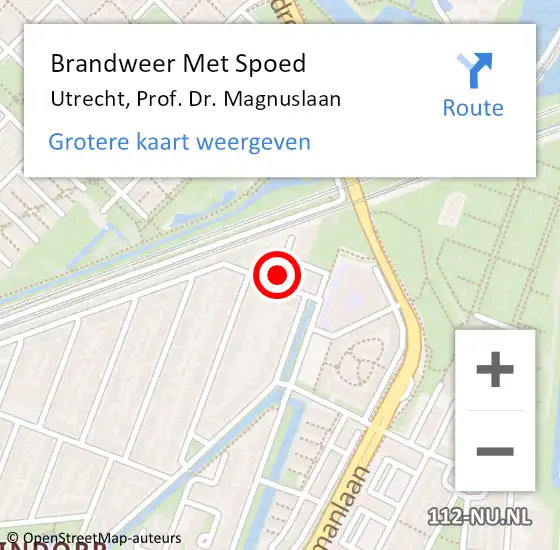 Locatie op kaart van de 112 melding: Brandweer Met Spoed Naar Utrecht, Prof. Dr. Magnuslaan op 23 juni 2018 03:18