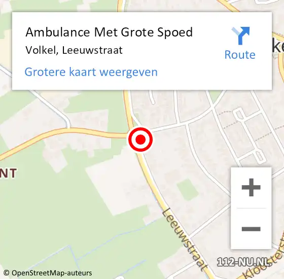 Locatie op kaart van de 112 melding: Ambulance Met Grote Spoed Naar Volkel, Leeuwstraat op 23 juni 2018 03:57