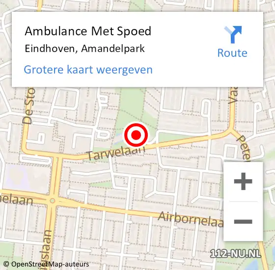 Locatie op kaart van de 112 melding: Ambulance Met Spoed Naar Eindhoven, Amandelpark op 23 juni 2018 05:51