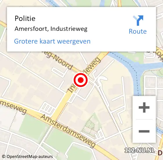 Locatie op kaart van de 112 melding: Politie Amersfoort, Industrieweg op 23 juni 2018 06:36