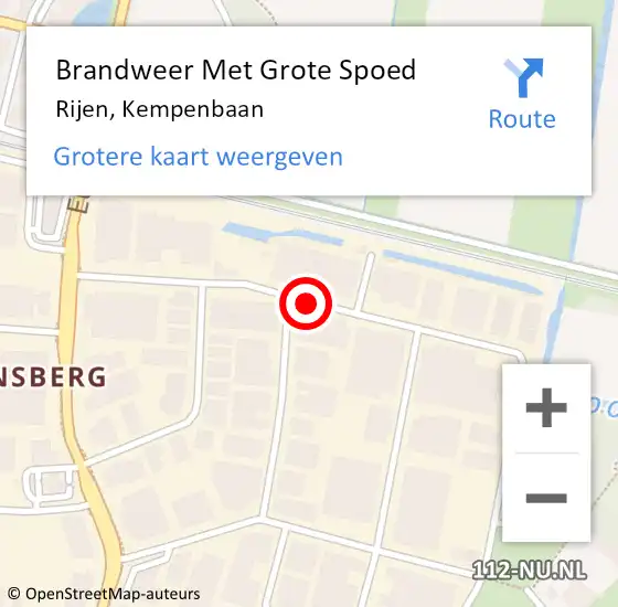 Locatie op kaart van de 112 melding: Brandweer Met Grote Spoed Naar Rijen, Kempenbaan op 23 juni 2018 07:30