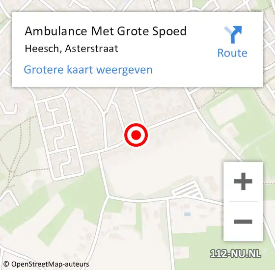 Locatie op kaart van de 112 melding: Ambulance Met Grote Spoed Naar Heesch, Asterstraat op 23 juni 2018 08:32