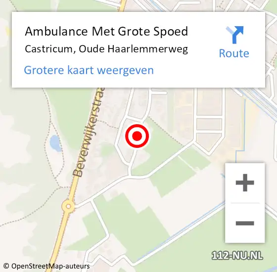 Locatie op kaart van de 112 melding: Ambulance Met Grote Spoed Naar Castricum, Oude Haarlemmerweg op 23 juni 2018 09:32
