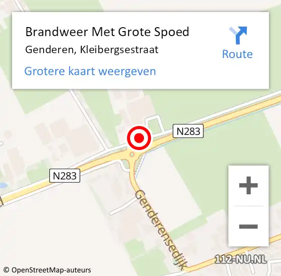 Locatie op kaart van de 112 melding: Brandweer Met Grote Spoed Naar Genderen, Kleibergsestraat op 23 juni 2018 09:32