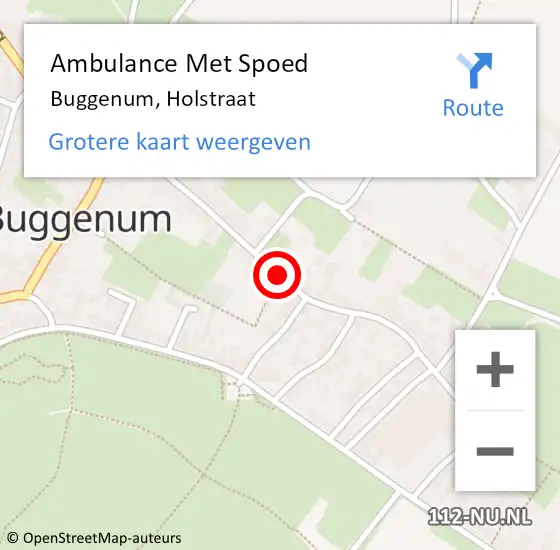 Locatie op kaart van de 112 melding: Ambulance Met Spoed Naar Buggenum, Holstraat op 23 juni 2018 09:48