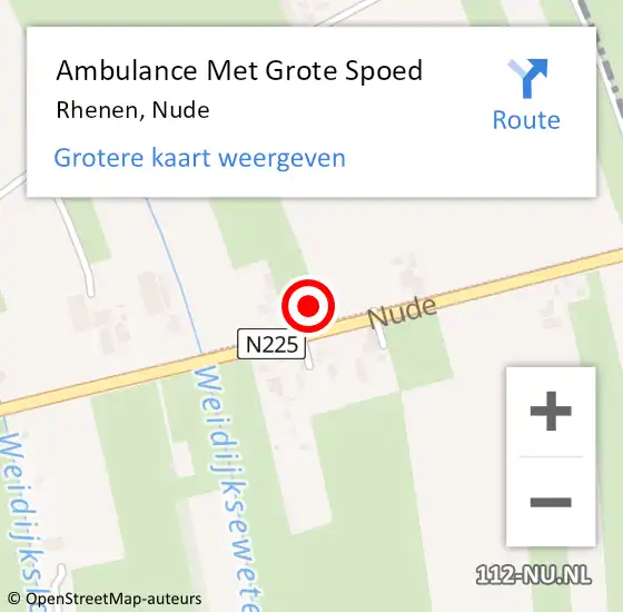 Locatie op kaart van de 112 melding: Ambulance Met Grote Spoed Naar Rhenen, Nude op 23 juni 2018 09:50