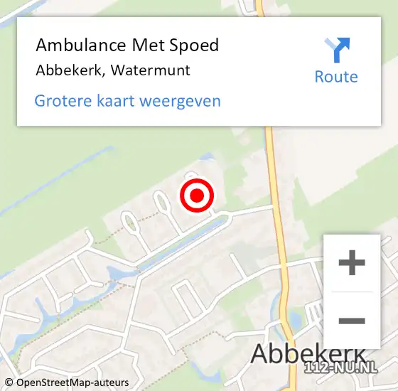 Locatie op kaart van de 112 melding: Ambulance Met Spoed Naar Abbekerk, Watermunt op 23 juni 2018 11:00