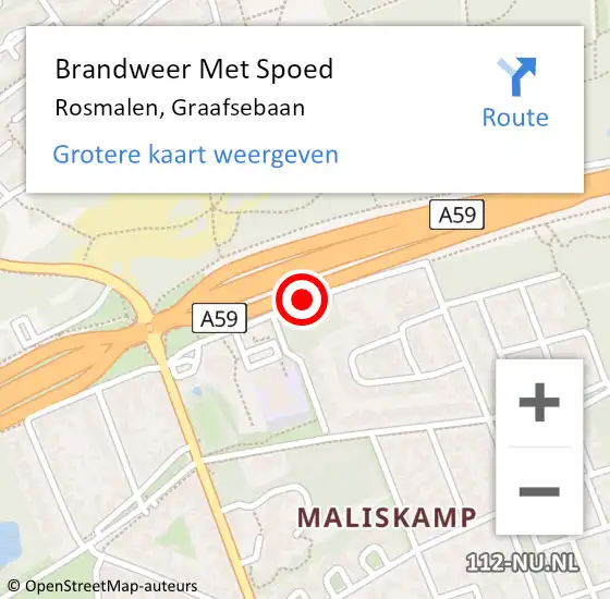 Locatie op kaart van de 112 melding: Brandweer Met Spoed Naar Rosmalen, Graafsebaan op 23 juni 2018 12:01