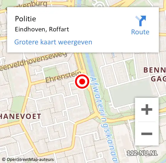 Locatie op kaart van de 112 melding: Politie Eindhoven, Roffart op 23 juni 2018 12:12