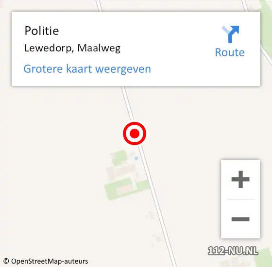 Locatie op kaart van de 112 melding: Politie Lewedorp, Maalweg op 23 juni 2018 12:35