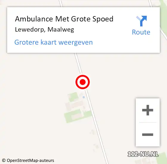 Locatie op kaart van de 112 melding: Ambulance Met Grote Spoed Naar Lewedorp, Maalweg op 23 juni 2018 12:43