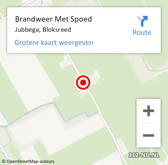 Locatie op kaart van de 112 melding: Brandweer Met Spoed Naar Jubbega, Bloksreed op 23 juni 2018 13:19