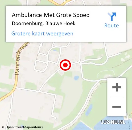 Locatie op kaart van de 112 melding: Ambulance Met Grote Spoed Naar Doornenburg, Blauwe Hoek op 23 juni 2018 13:35