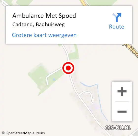 Locatie op kaart van de 112 melding: Ambulance Met Spoed Naar Cadzand, Badhuisweg op 23 juni 2018 14:18