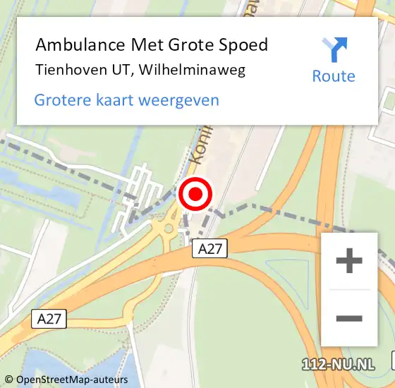 Locatie op kaart van de 112 melding: Ambulance Met Grote Spoed Naar Tienhoven UT, Wilhelminaweg op 23 juni 2018 14:21