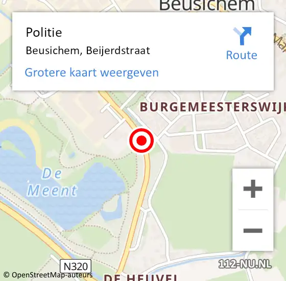 Locatie op kaart van de 112 melding: Politie Beusichem, Beijerdstraat op 23 juni 2018 15:20